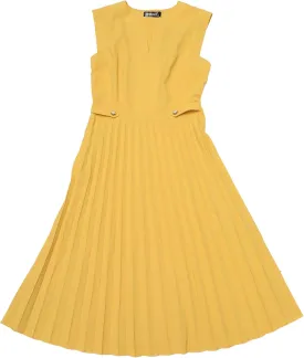 Allegra K Summer Dress for Women's 2024 Elegant Sleeveless V Neck A-Line Pleated Flowy Midi Dress