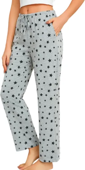 ENJOYNIGHT Women Cotton Lounge Pants Comfy Pajama Bottoms With Pockets&Drawstring