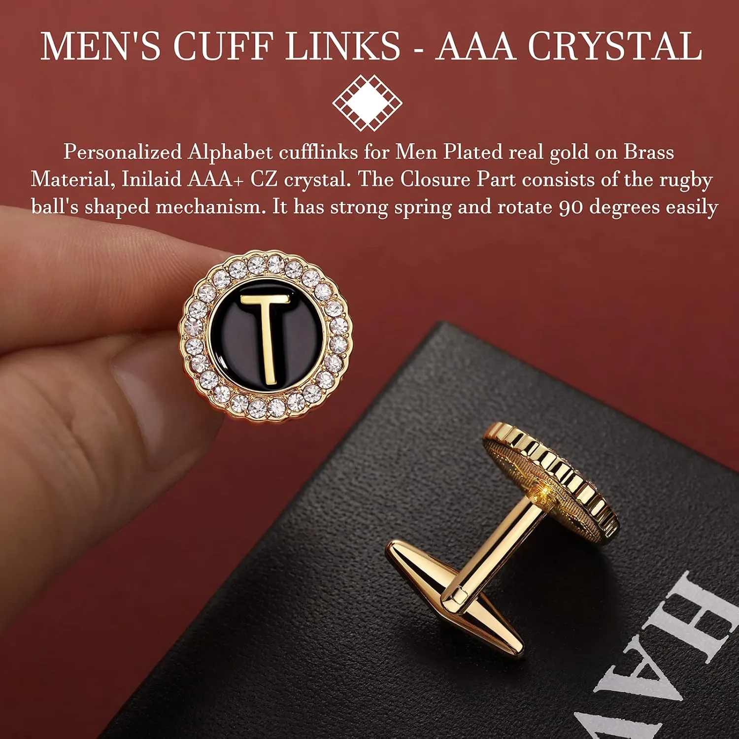 HAWSON Tie Clips, Cufflinks, Tie Tack & Lapel Pins for Men - Suitable for Neckties and French Cuff or Dress Shirt Suits - Jewelry Box Packed, Initials Designed