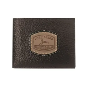 John Deere Historic Brown Pebble Grain Leather Bi-fold Wallet