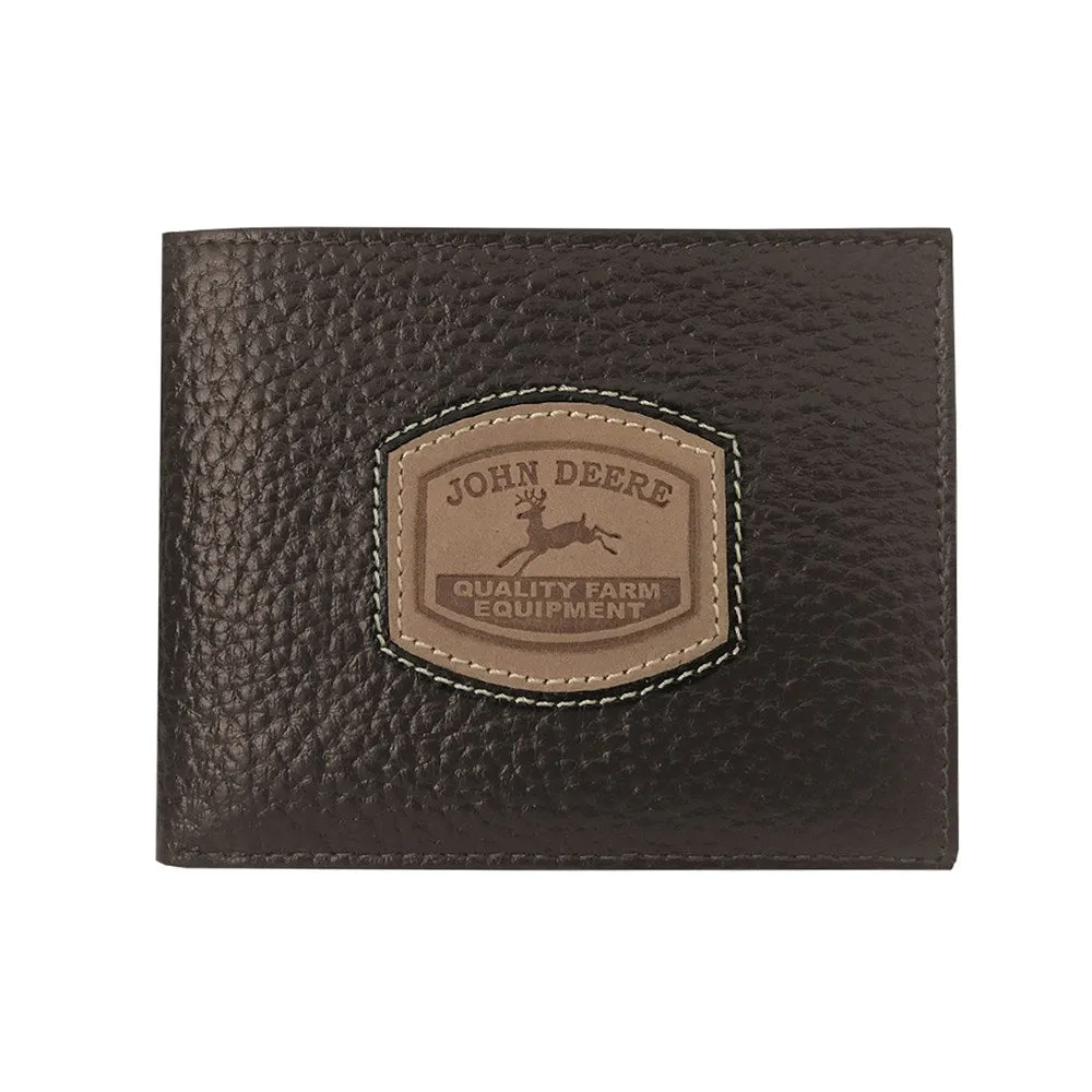 John Deere Historic Brown Pebble Grain Leather Bi-fold Wallet