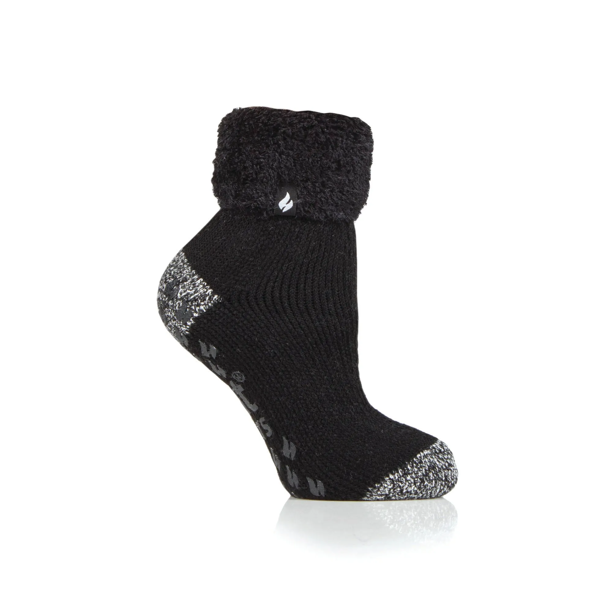 Ladies Original Queenstown Lounge Socks with Turnover Top - Black