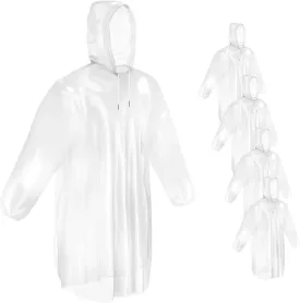 Mindful Design Disposable Rain Ponchos for Adults (4 Pack)