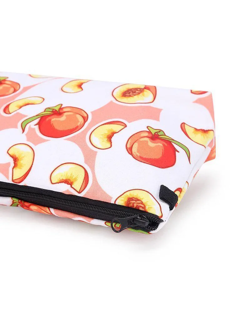 Peach Print Cosmetic Pouch