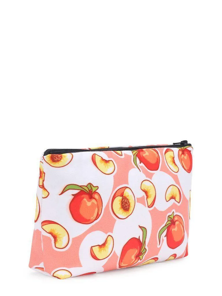 Peach Print Cosmetic Pouch