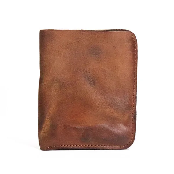 Retro Handmade Leather Card Wallets Short Wallets