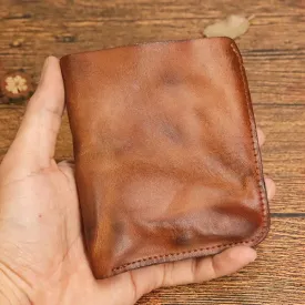 Retro Handmade Leather Card Wallets Short Wallets