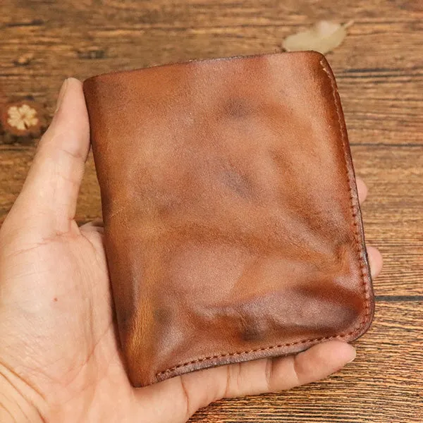 Retro Handmade Leather Card Wallets Short Wallets