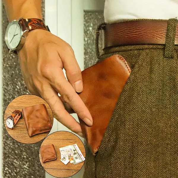 Retro Handmade Leather Card Wallets Short Wallets