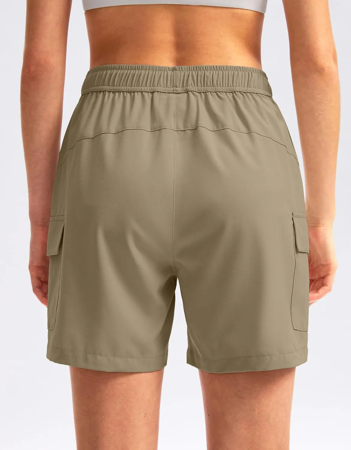 SANTINY Women's 5''/ 7''/9'' Hiking Cargo Shorts Quick Dry Lightweight Summer Shorts for Women Athletic Golf Zipper Pockets