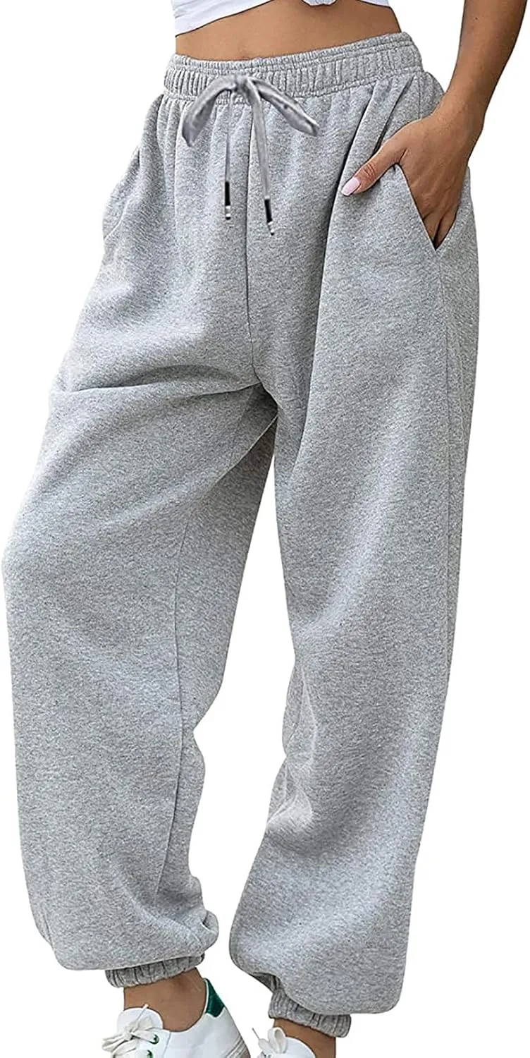 Sweatpants Women High Waist Cinch Bottom Athletic Joggers Casual Drawstring Sweat Pants Lounge Trousers with Pockets