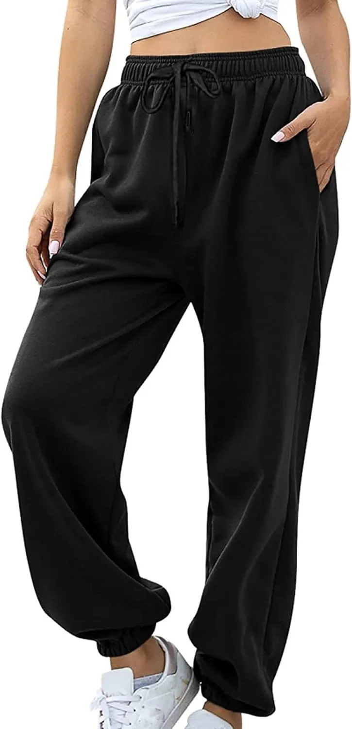 Sweatpants Women High Waist Cinch Bottom Athletic Joggers Casual Drawstring Sweat Pants Lounge Trousers with Pockets