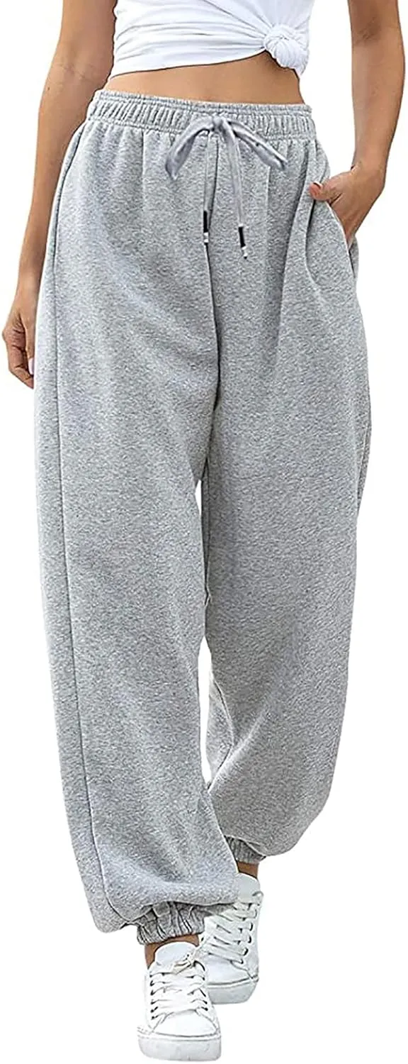 Sweatpants Women High Waist Cinch Bottom Athletic Joggers Casual Drawstring Sweat Pants Lounge Trousers with Pockets