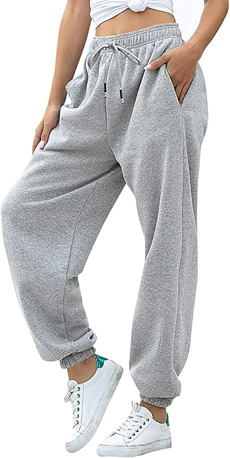 Sweatpants Women High Waist Cinch Bottom Athletic Joggers Casual Drawstring Sweat Pants Lounge Trousers with Pockets