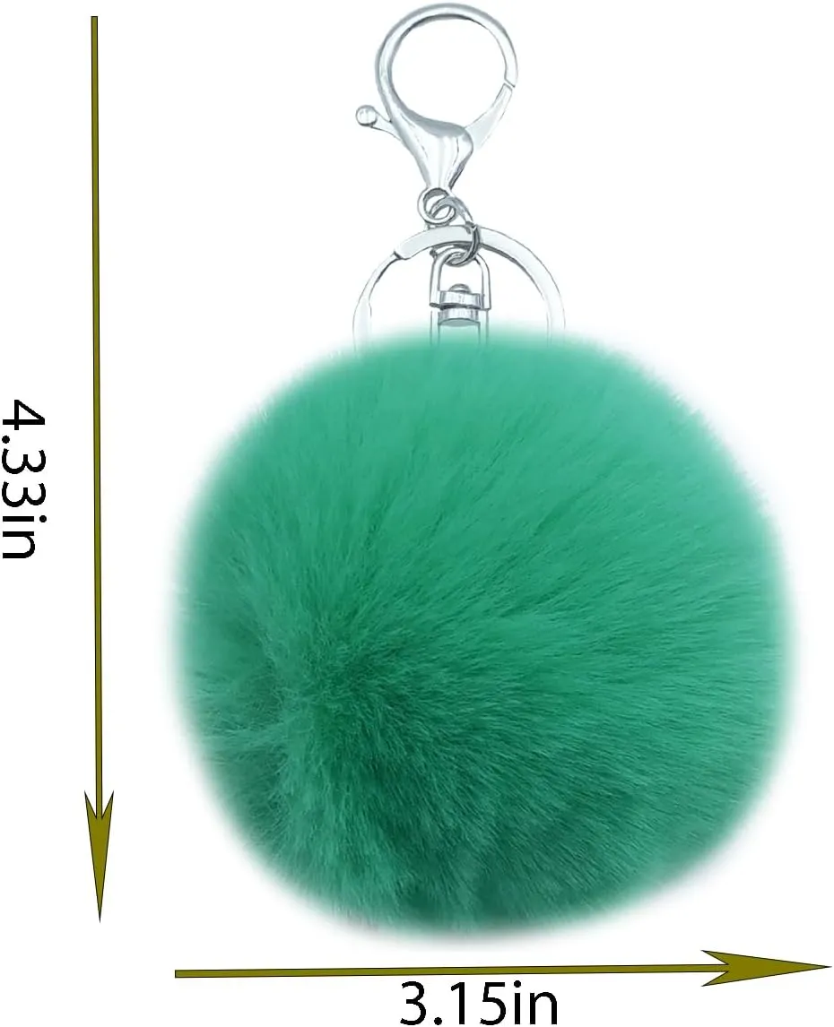 Unpafcxddyig 5 Pieces Poms Keychains Fluffy Ball Faux Fur Pom Pom Keyring for Women