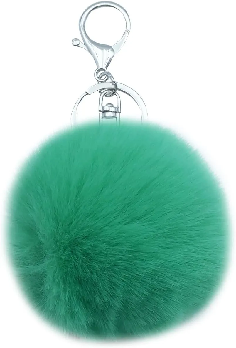 Unpafcxddyig 5 Pieces Poms Keychains Fluffy Ball Faux Fur Pom Pom Keyring for Women