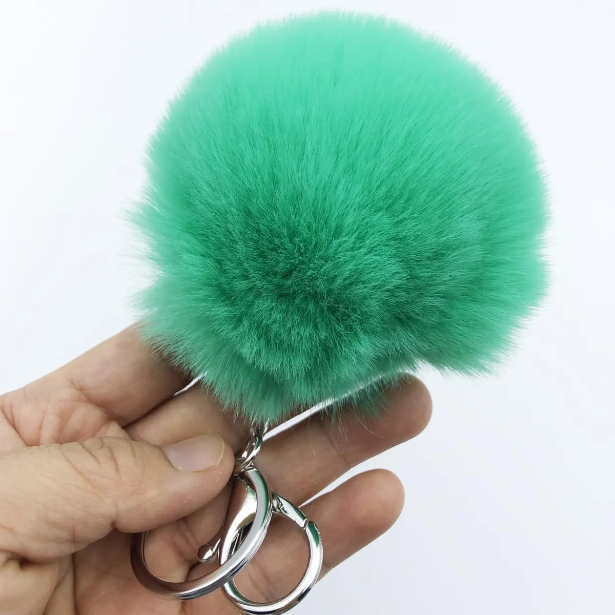 Unpafcxddyig 5 Pieces Poms Keychains Fluffy Ball Faux Fur Pom Pom Keyring for Women