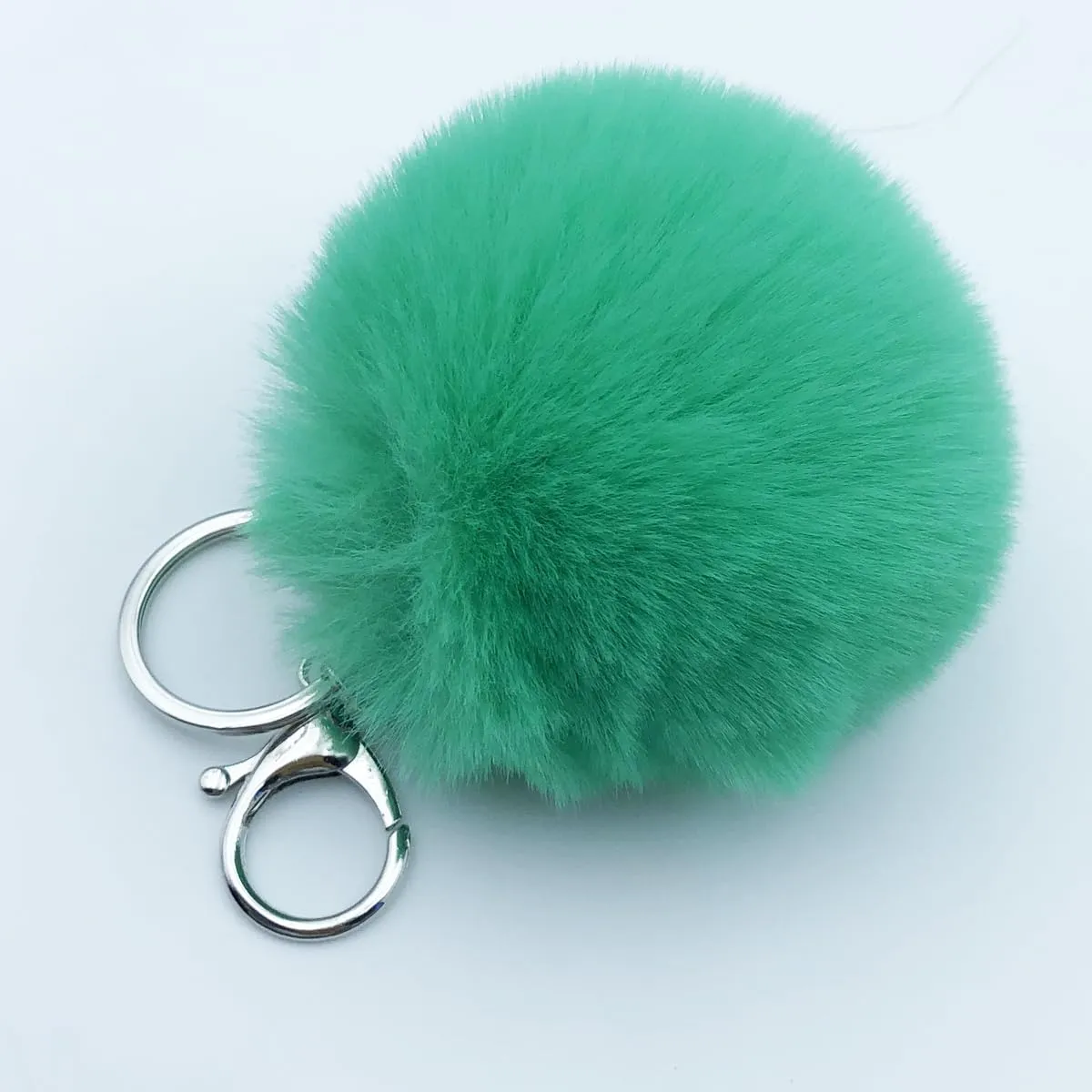 Unpafcxddyig 5 Pieces Poms Keychains Fluffy Ball Faux Fur Pom Pom Keyring for Women
