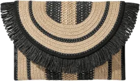Verdusa Women's Fringe Straw Clutch Purses Woven Handbags Envelope Bag Wallet