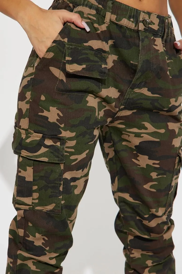 Women's Camo Cargo Jogger Pants  Slim Fit Army High Waisted Fatigue Elastic Waistband Camouflage Y2K Sweatpants