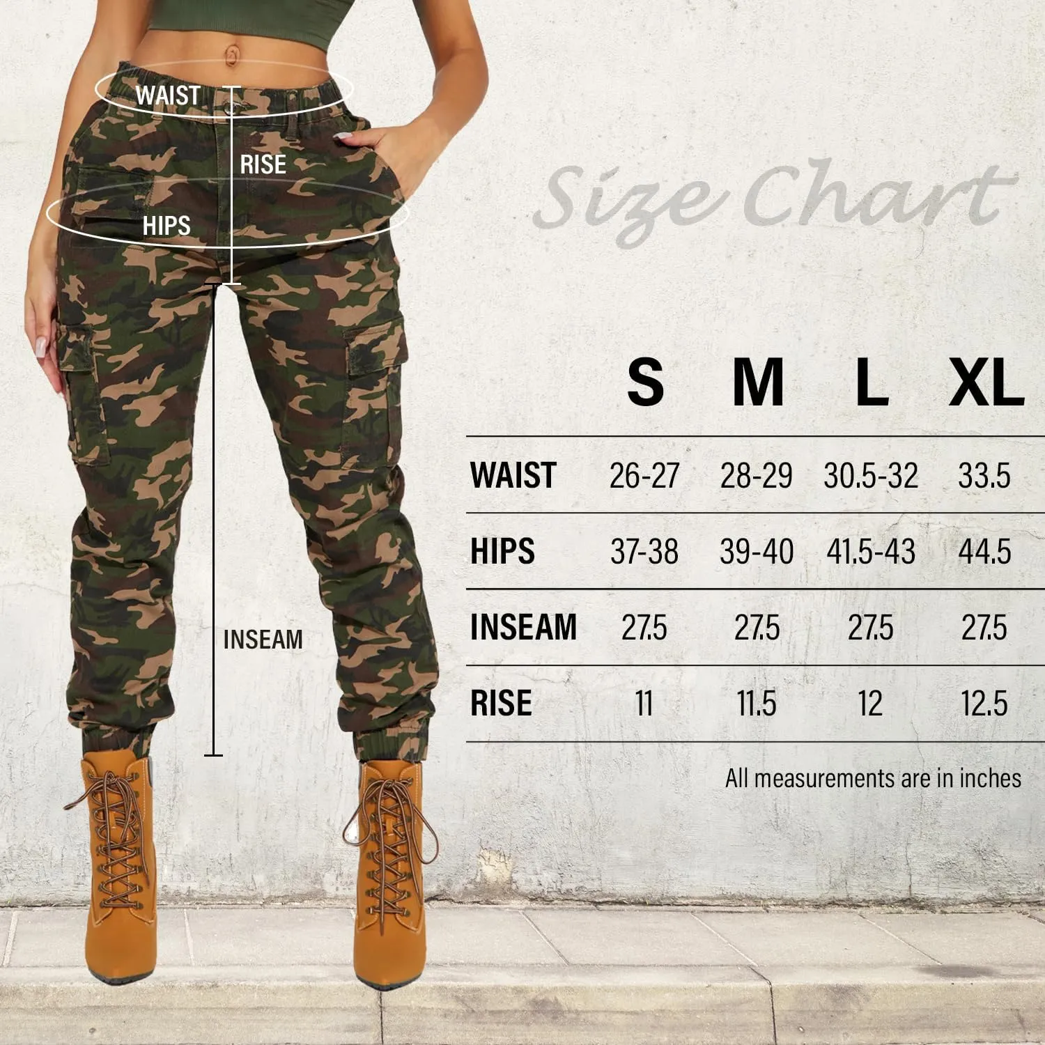 Women's Camo Cargo Jogger Pants  Slim Fit Army High Waisted Fatigue Elastic Waistband Camouflage Y2K Sweatpants